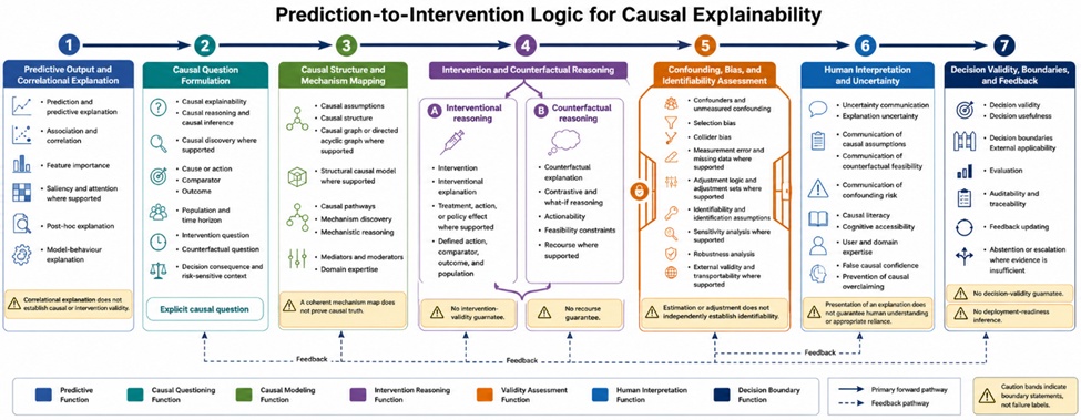 Figure 1. Prediction-to-Intervention Logic for Causal Explainability