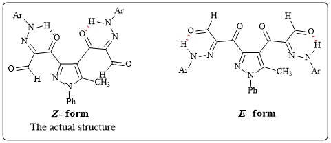 Figure 2. Isomers of bis-arylhydrazonopyrazolederivatives 3a-i.