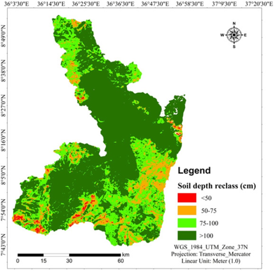 Figure 9. Soil depth map of the study area.