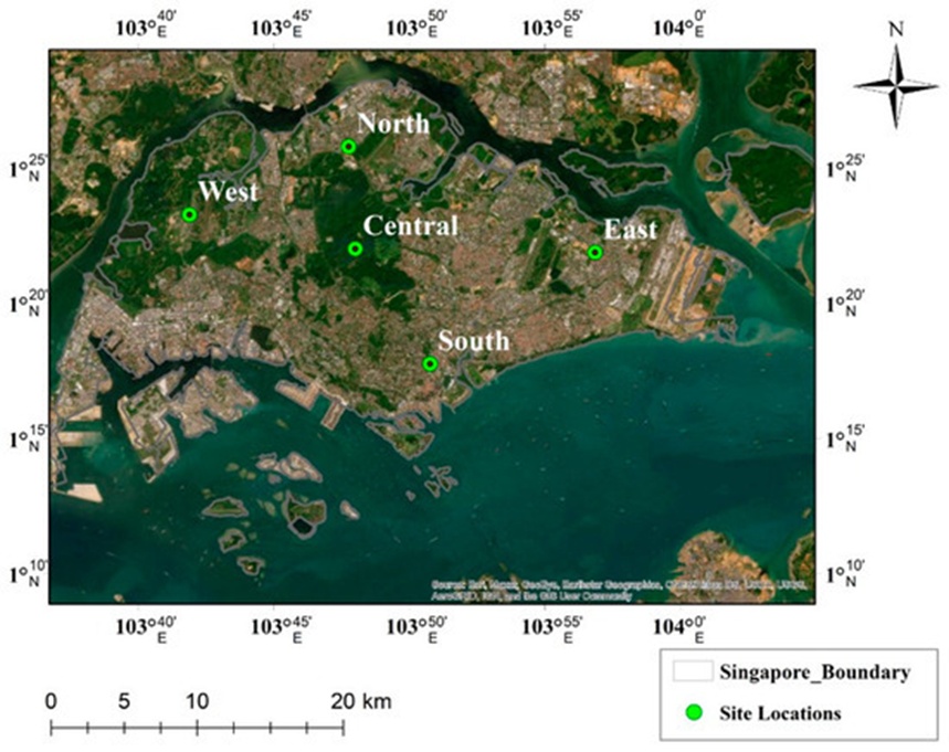 Figure 1. Satellite imagery of study area, Singapore.