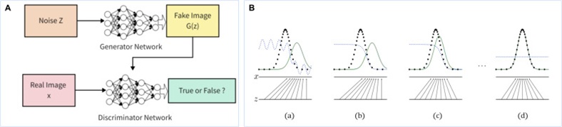 Figure 8. (A) Generative adversarial network framework, and (B) Generating a web-based learning process.
