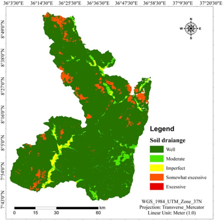 Figure 8. Soil drainage map of the study area.
