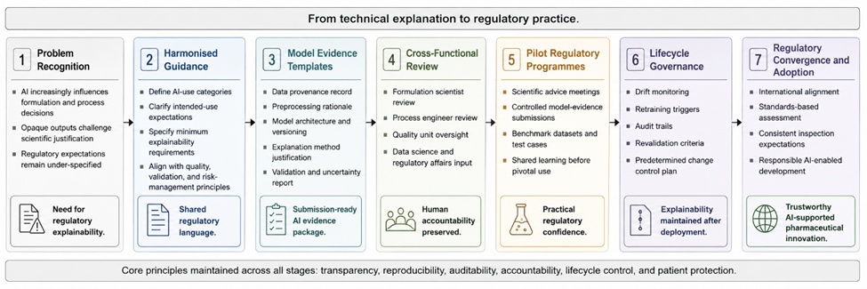 Figure 3. Implementation Pathway for Regulatory Explainability in AI-Assisted Pharmaceutical Development