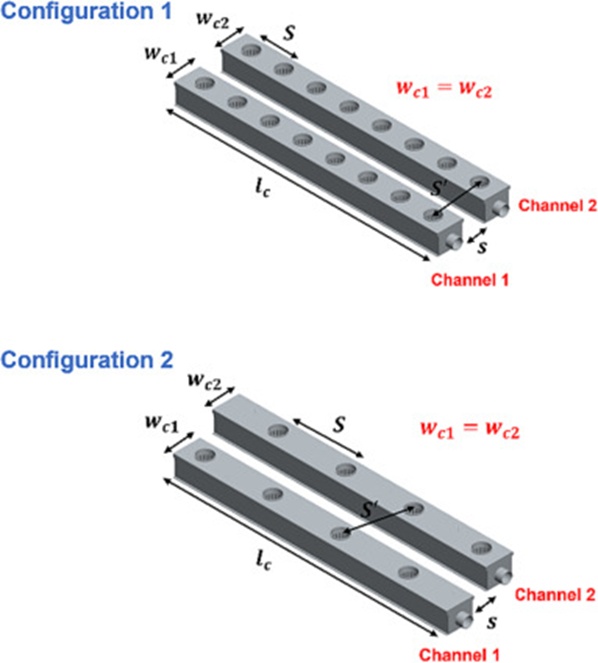 Figure 7. Dimensional characteristics of growth channels with respect to two configurations.