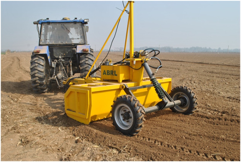 Figure 4. The laser land leveling machinery.