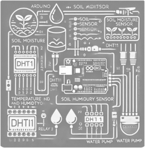 Figure 3. Circuit diagram for the smart agriculture system.