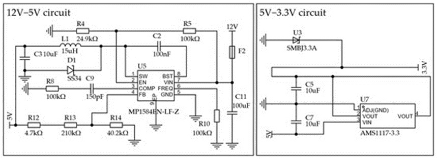 Figure 10. Schematic diagram for the module power supply circuit.